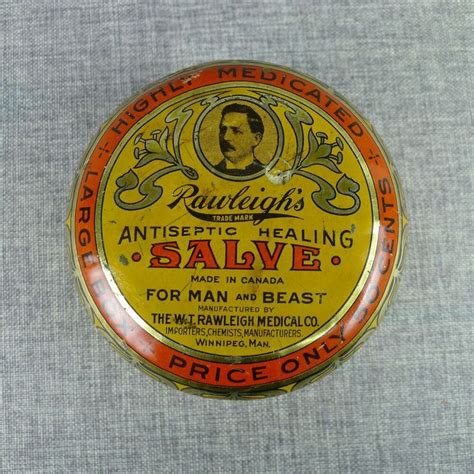 Large Rawleigh S Antiseptic Healing Salve Tin Early Canadian Example