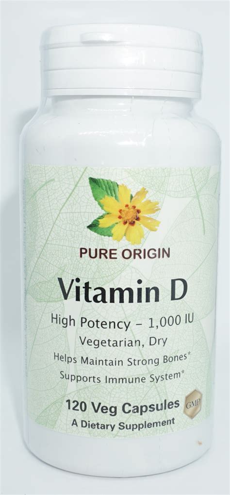 Vegetarian Vitamin D Iu Dry Capsules Pure Origin