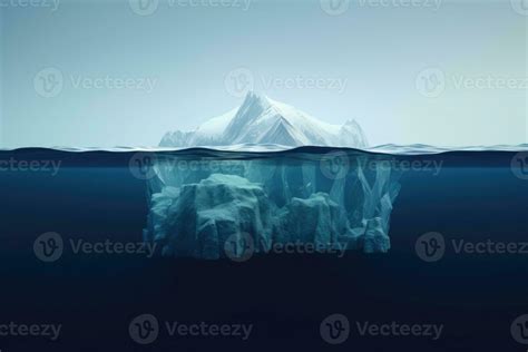 Iceberg with hidden part under water in ocean. Generative AI 26790399