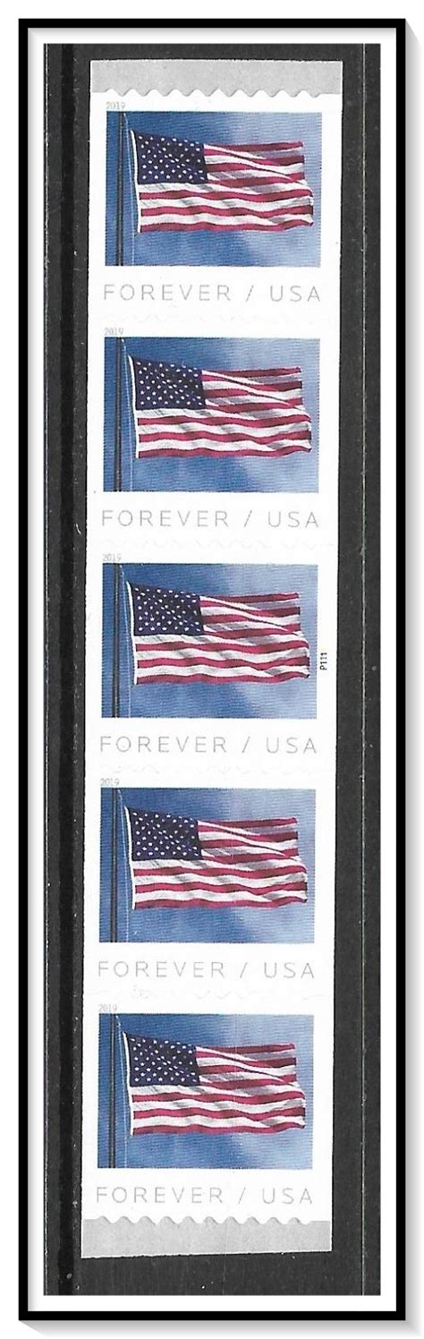 US 5342 Flag Coil Strip Of 5 PNC MNH United States General Issue