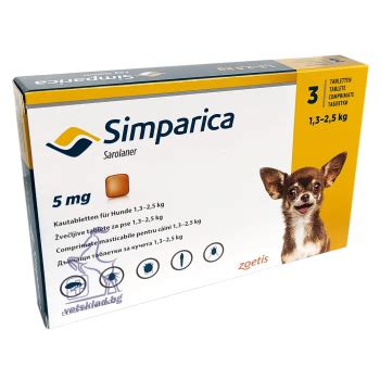 Противопаразитна дъвчаща таблетка за кучета Симпарика - Simparica Zoetis