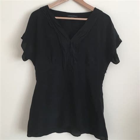 Banana Republic 12 Silk Black Tunic Short Sleeve Black Tunic Clothes