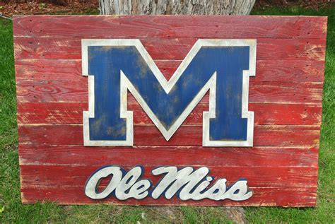 3D Ole Miss Logo, Reclaimed Wood, Wall Hanging - Etsy