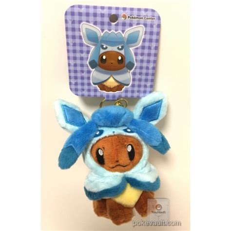 Pokemon Center 2017 Eevee Poncho Campaign Glaceon Mascot Plush Keychain