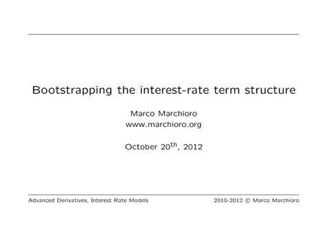 Bootstrapping The Interest Rate Term Structure Docslib