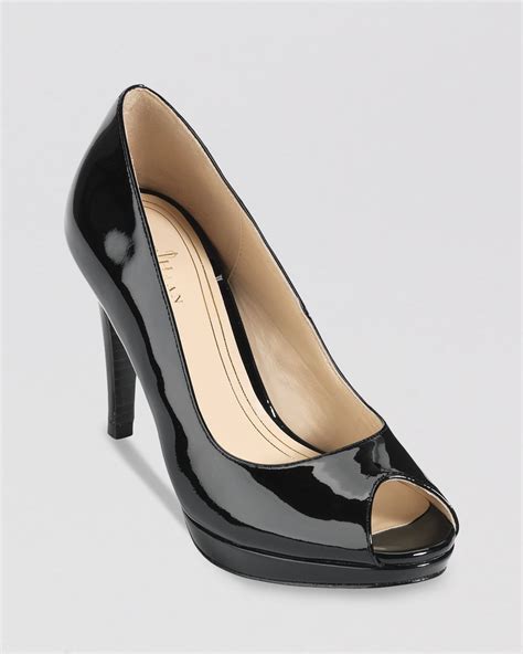 Cole Haan Peep Toe Platform Pumps Chelsea High Heel In Black Black