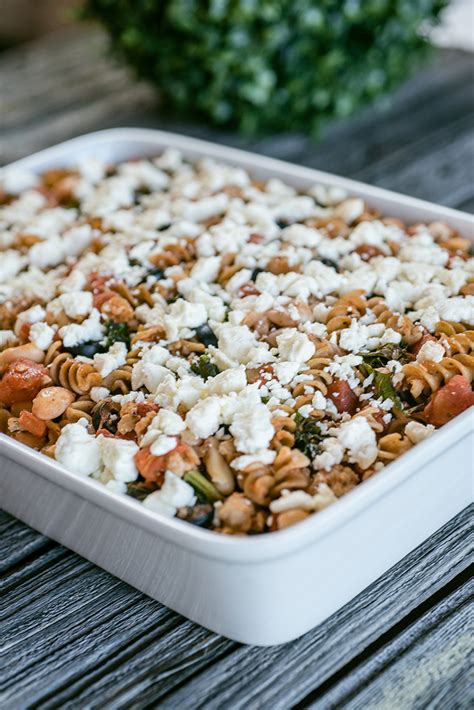 Mediterranean Ground Turkey and Whole Wheat Pasta Bake