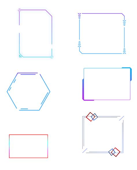 蓝色科技感边框花边纹理素材psd免费下载 图星人