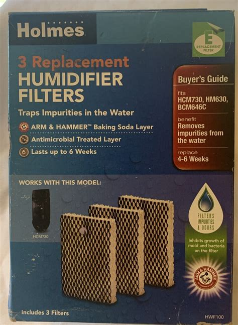 3 Pack Holmes Type E Humidifier Filters Replacement HWF 100 EBay