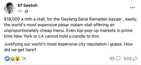 KF Seetoh 18 000 Rental At Geylang Serai Ramadan Bazaar Justifies SG