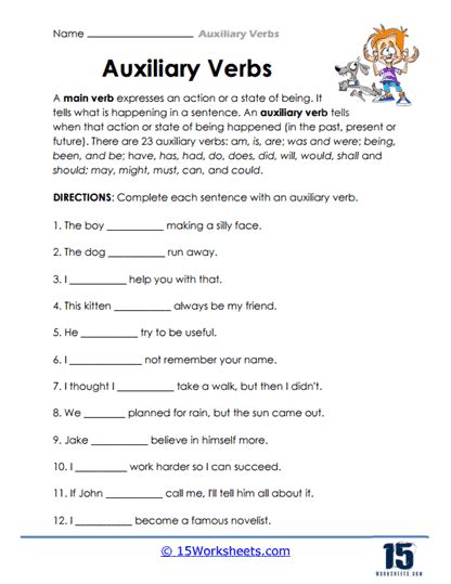 Auxiliary Verbs Worksheets - 15 Worksheets.com