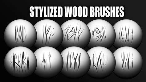 Stylized Wood Brushes And Alphas Flippednormals