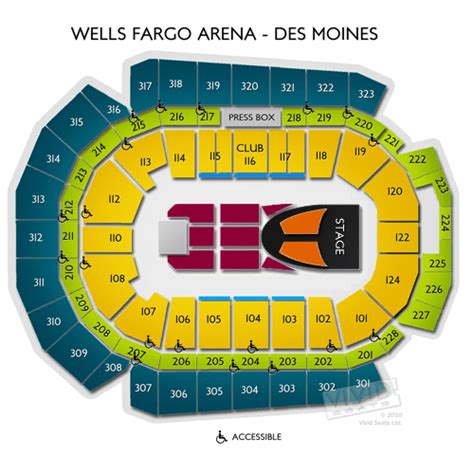 Wells Fargo Arena Seating Chart Des Moines Iowa Arena Seating Chart