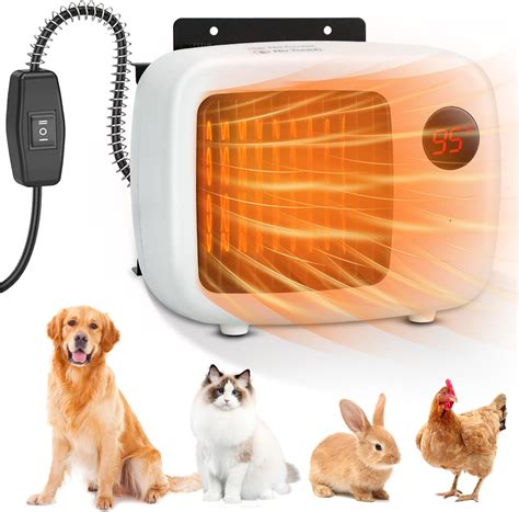 FHTONGE Outdoor Dog House Heater with Thermostat, 200/400W Pet House ...