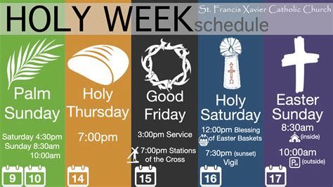 Holy Week schedule - SFX Joliet