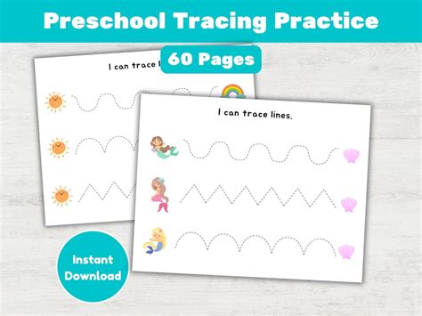 preschool  tracing worksheets bundle fine motor pre writing