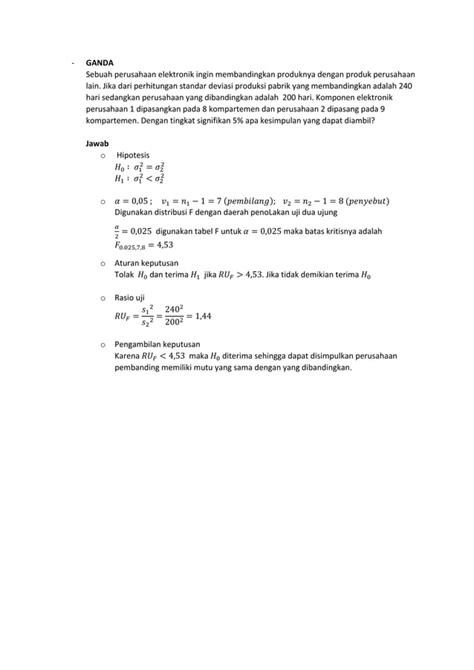 Soal Dan Pembahasan Materi Hipotesis Matakuliah Probabilitas Dan