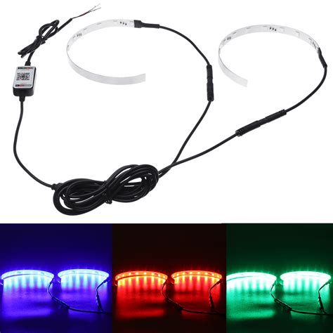 Rgb Led Car Devil Halo Angel Eyes Headlight Projector Lens Ring App