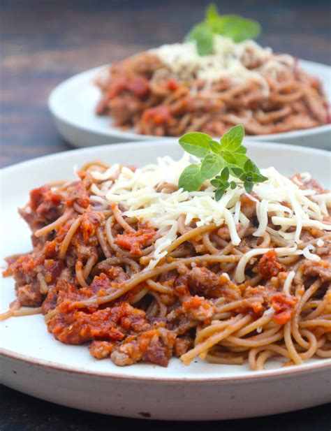 Laag Histamine Spaghetti Met Rode Saus Zonder Tomaat