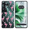 Funda Silicona Transparente Para Oppo Reno 11f 5g Diseño Flamenco