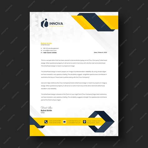 Premium Psd Professional And Minimalist Corporate Letterhead Template