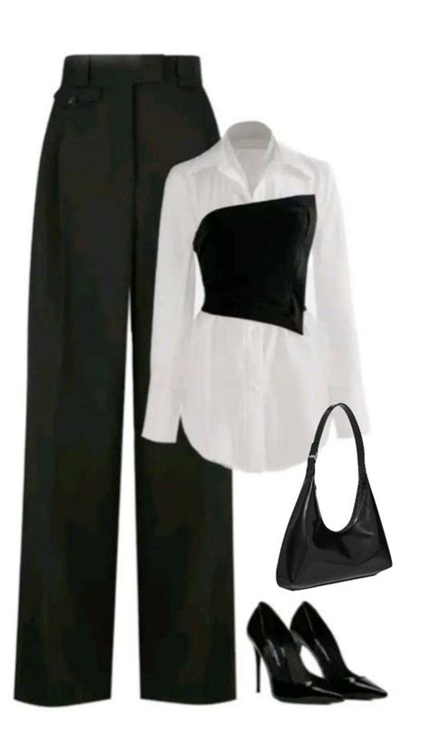 Черно-белый наряд| брюки| рубашка|офисный стиль in 2024 | Classy work ...
