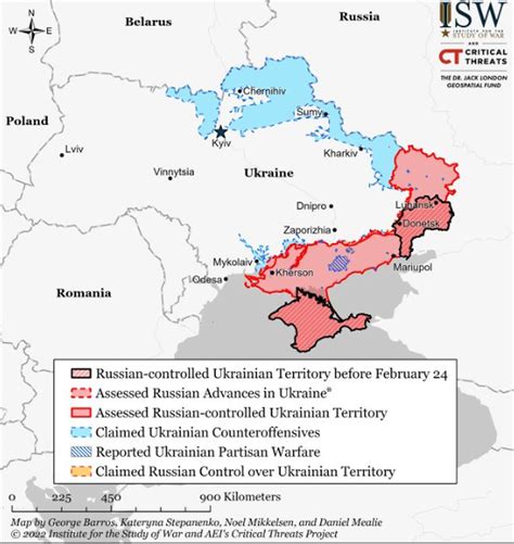 Entwicklung Des Ukraine Krieges Mit Gebietsgewinnen Auf Der Karte