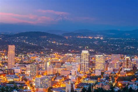 Premium Photo Portland City Downtown Skyline Cityscape Of Oregon In Usa