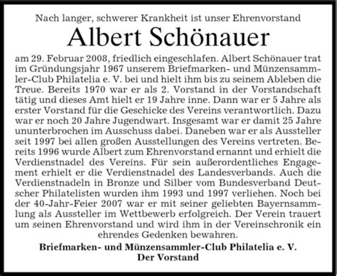 Traueranzeigen von Albert Schönauer trauer merkur de