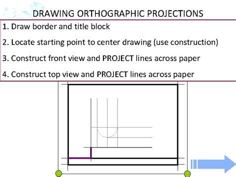 Drawing Orthographic Projections 1 Draw Border And Title