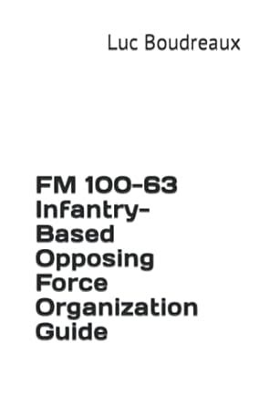 FM 100 63 Infantry Based Opposing Force Organization Guide Boudreaux