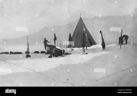 Members Of The Amundsen Antarctic Expedition Of 1910 12 Erecting Their