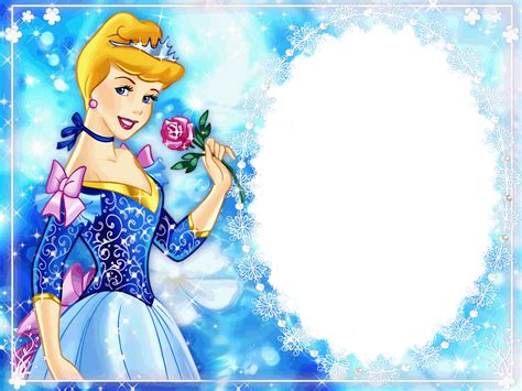 Blue Kids Transparent Frame With Princess Disney Frames Princess