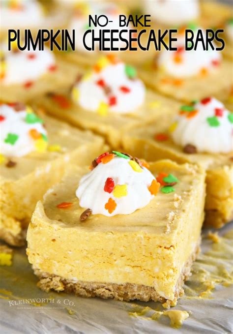 No Bake Pumpkin Cheesecake Bars Yummi Haus