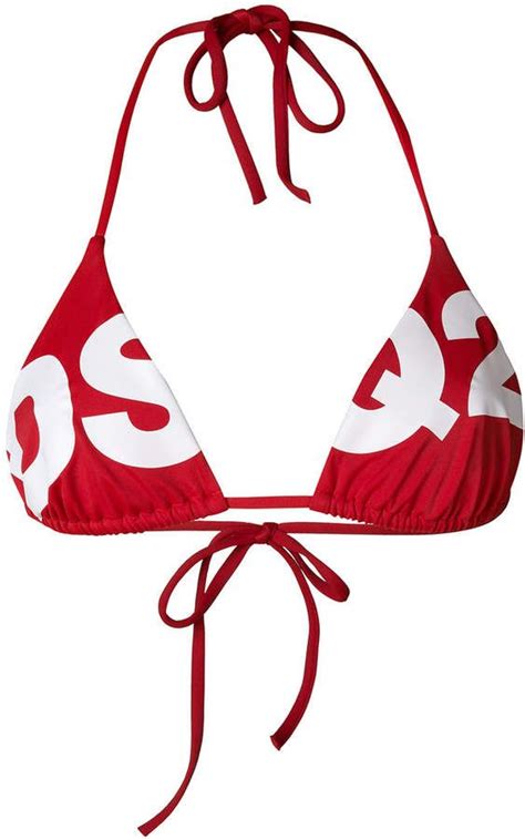 DSQUARED2 DSQ2 Logo Printed Bikini Top Printed Bikini Top Bikinis