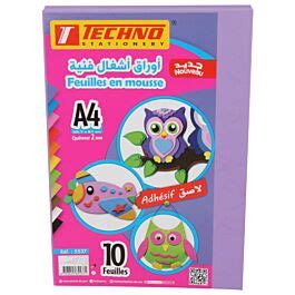 Papier Mousse Adhesif A Mm Paquet Feuilles Violet Techno Ref