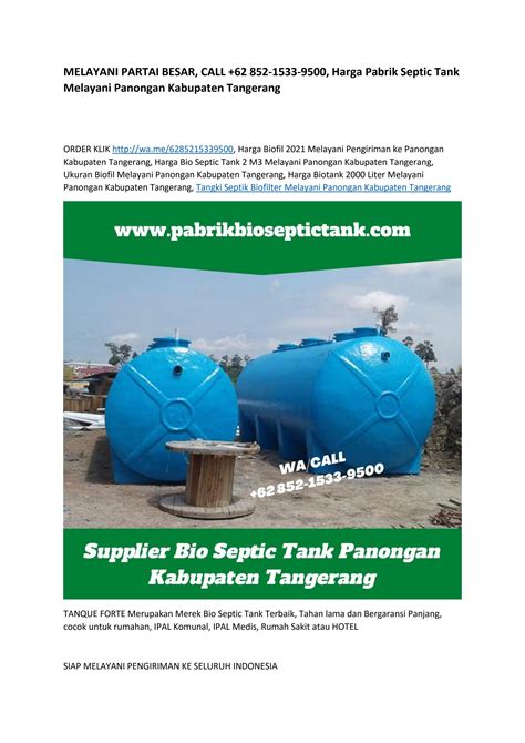 Melayani Partai Besar Call Harga Pabrik Septic Tank