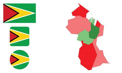 Mapa Y Bandera De Guyana 8212239 Vector En Vecteezy