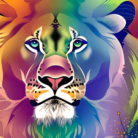 lioness colorful graphics creative fabrica