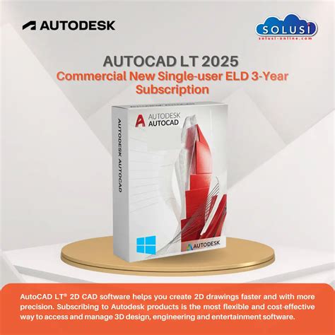 Harga Jual Lisensi AutoCAD LT 2025 Commercial New Single User ELD 3