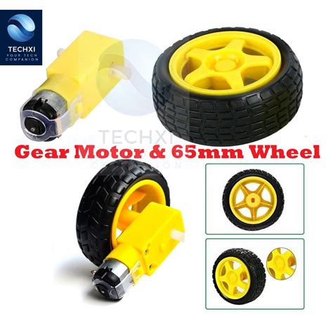 Geared TT Motor 65MM Wheel 2WD Robot Robotics Smart Car Plastic Gear