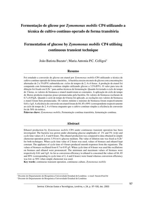 (PDF) Fermentation of glucose by Zymomonas mobilis CP4 utilising ...