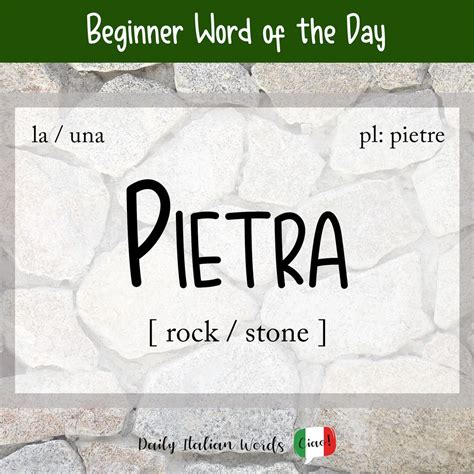What Does Pietra Mean In Italian