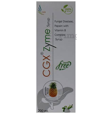 Cgx Zyme Syrup Pineapple Sugar Free Buy Bottle Of Ml Syrup At