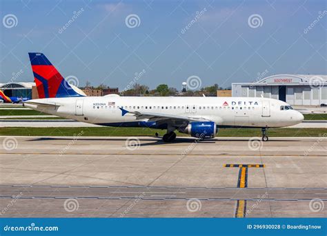 Delta Air Lines Airbus A320 Airplane at Chicago Midway Airport in the ...