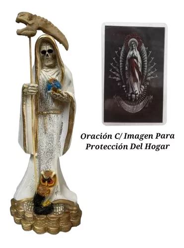 Santa Muerte Blanca En Trono De Riqueza Cm Oraci N En Venta En Por