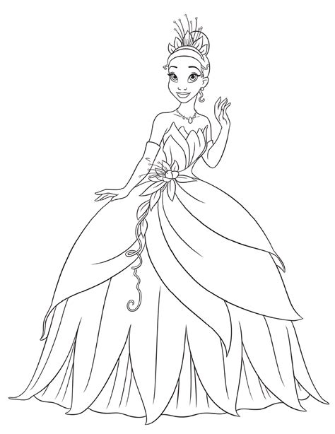 Coloriage Princesse Disney Tiana à Imprimer Et Colorier