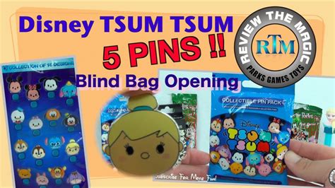 Disney Tsum Tsum Mystery Pin Collectible 5 Pin Pack Blind Bag Opening And Review Part 2 Youtube