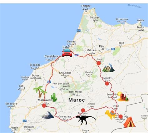 Map Road Trip Maroc Road Trip Maroc Maroc Destinations Maroc