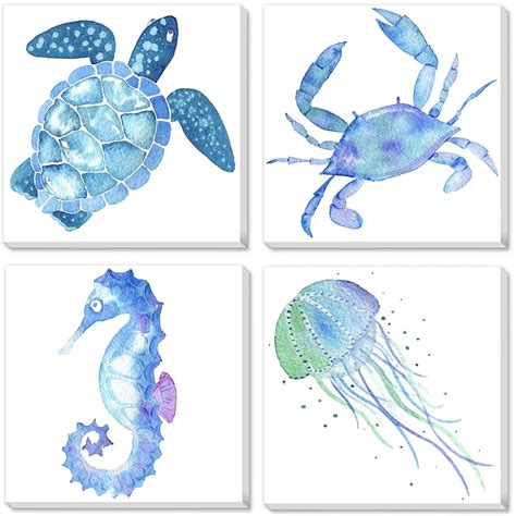 sea animal watercolor paintings